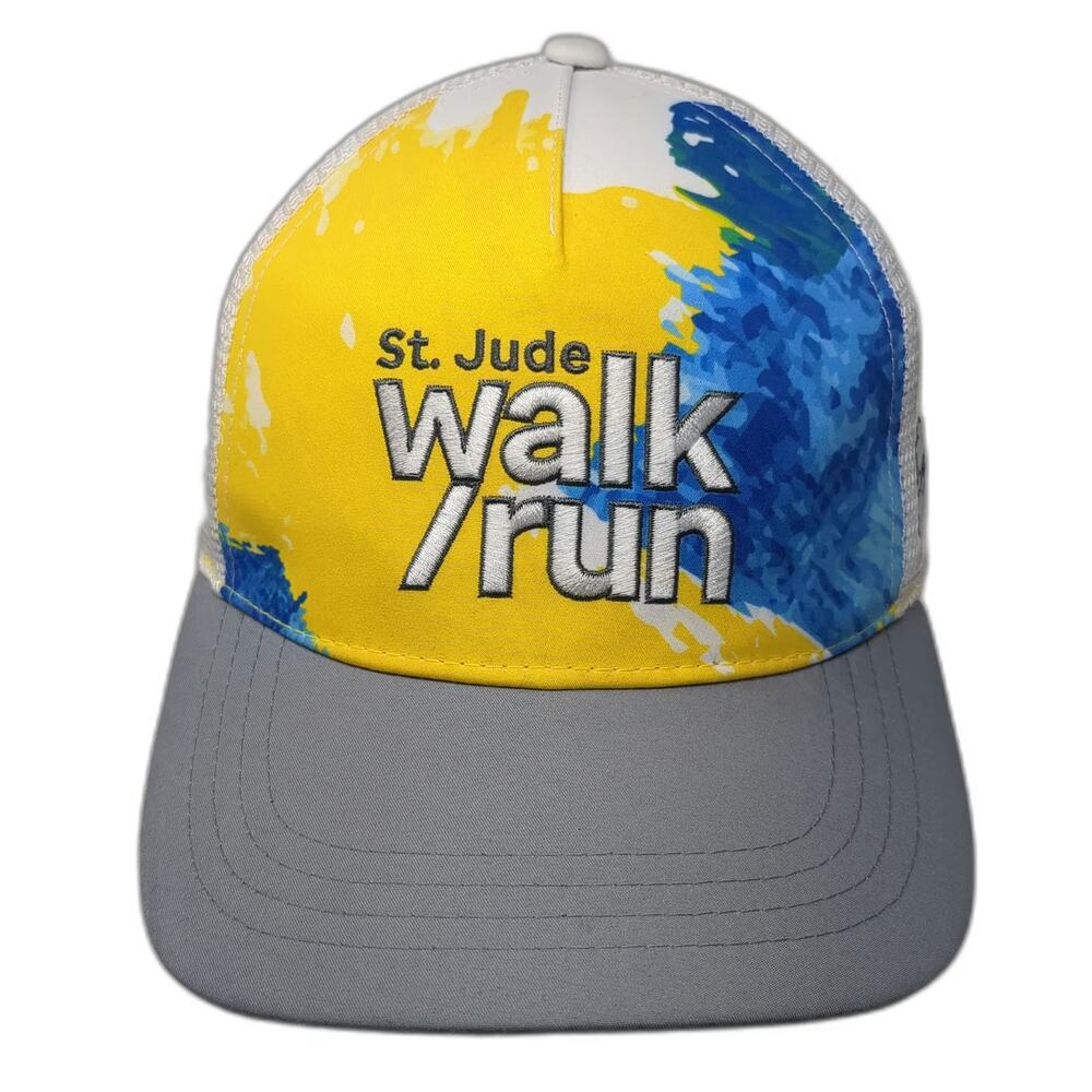 Boco Gear Trucker Hat Yellow Blue Gray One Size St Jude Walk Run Mesh Snapback